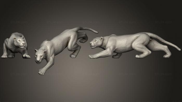 Статуэтки животных (Пантера 2, STKJ_1246) 3D модель для ЧПУ станка